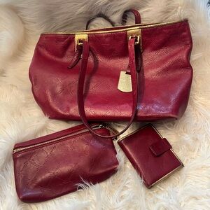 LONGCHAMP LM Cuir Large Tote Bag Leather Handbag Purse Logo